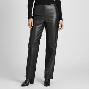 Vintage Danier Black Leather Lined High Rise Straight Leg Pants - 10 🇨🇦